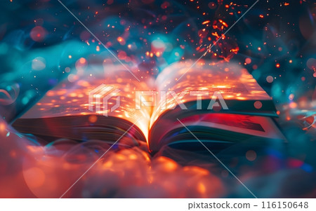 Wallpaper of digital Book, abstract technology concept, realistic illustration Wallpaper of digital Book, abstract technology concept, realistic illustration 116150648