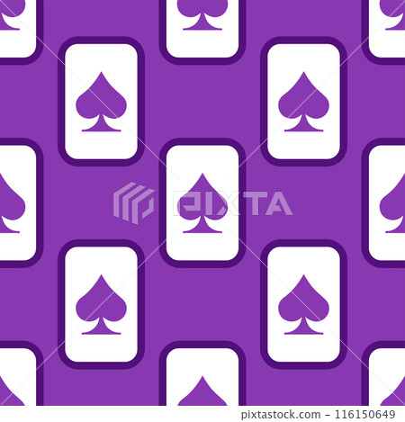 Purple falling playing cards seamless pattern. Poker and Wonderland. 116150649