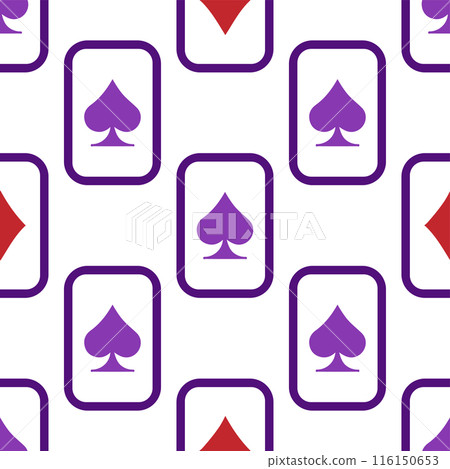 Purple falling playing cards seamless pattern. Poker and Wonderland. Purple falling playing cards seamless pattern. Poker and Wonderland. 116150653