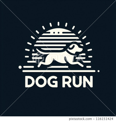 Dog run logo material 116151424