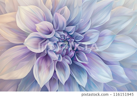 Dahlia. Pale purple color border frame with copy space. It serves as a branding mock up, represents. Holiday marketing concept. Dahlias explosion of abstract flowers, bloom watercolor textures, petals 116151945