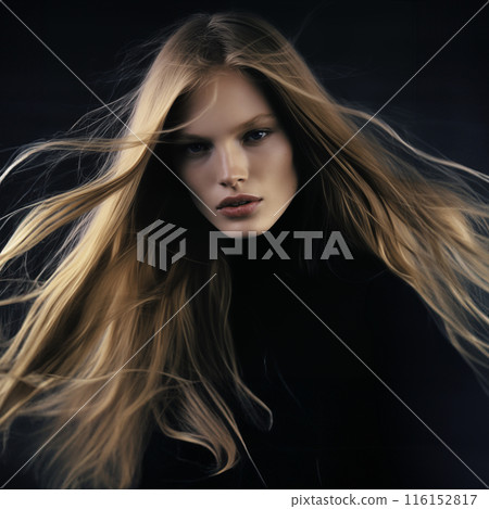 beautiful woman with long hair 116152817