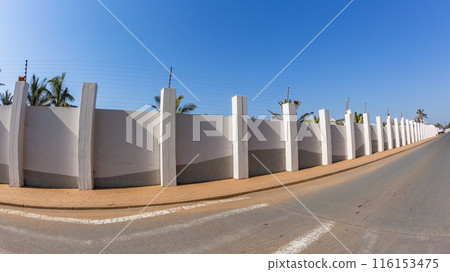 Security Boundary Wall Electrical Wires 116153475