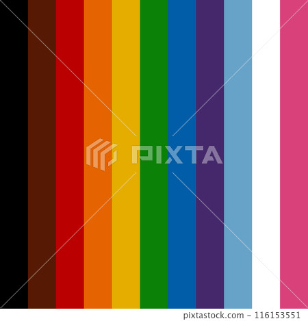 Pattern stripe seamless. Black, brown, red, orange, yellow, green, dark blue, purple, blue, white and pink Pattern stripe seamless. Black, brown, red, orange, yellow, green, dark blue, purple, blue, white and pink 116153551