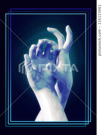 3D White marble female hands statue vaporwave 3D White marble female hands statue vaporwave 116153661