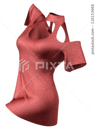 3D Shiny red dress 116153668
