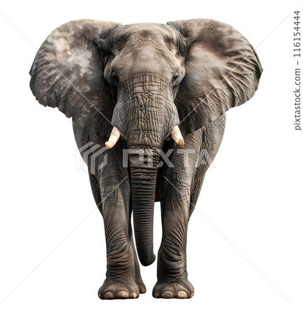 Big African Elephant isolated on transparent background, wild life concept 116154444