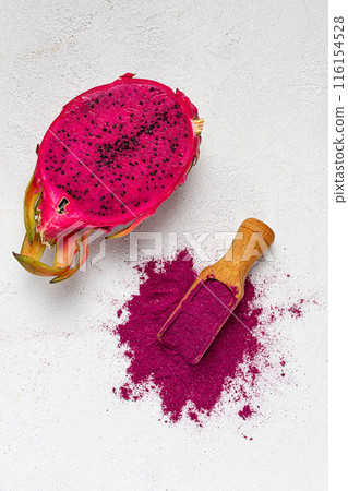 Pitaya powder , dragon fruit, freeze-dried powder , top view, no people, Pitaya powder , dragon fruit, freeze-dried powder , top view, no people, 116154528