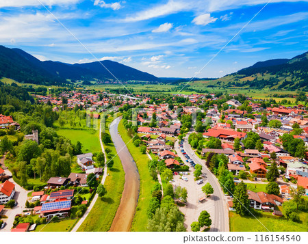 Oberammergau aerial panoramic view in Bavaria, Germany 116154540
