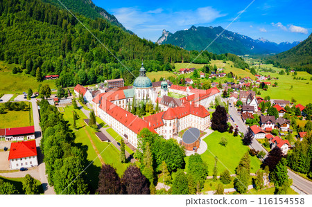Ettal Abbey aerial panoramic view, Germany 116154558