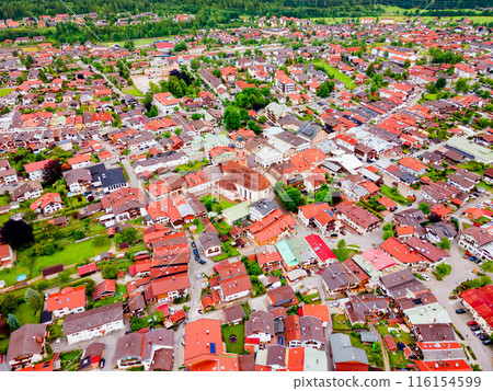 Mittenwald town aerial panoramic view, Germany 116154599
