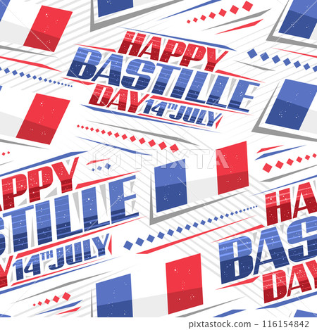 Vector seamless pattern for Bastille Day 116154842