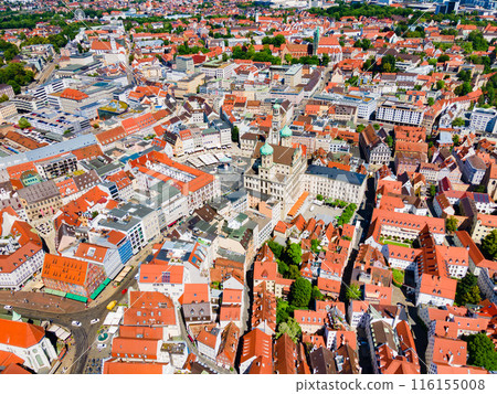Augsburg old town aerial panoramic view Augsburg old town aerial panoramic view 116155008
