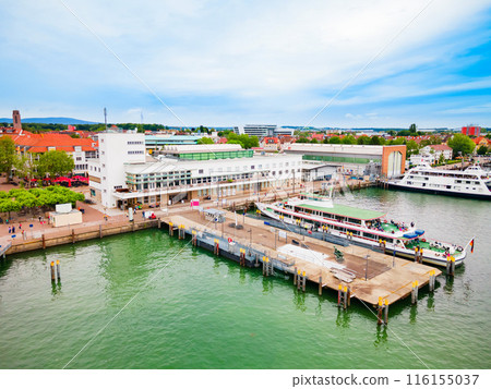 Friedrichshafen aerial panoramic view in Bavaria, Germany 116155037