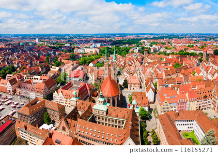 Nuremberg old town aerial panoramic view 116155271