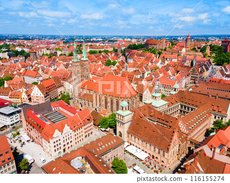 Nuremberg old town aerial panoramic view 116155274