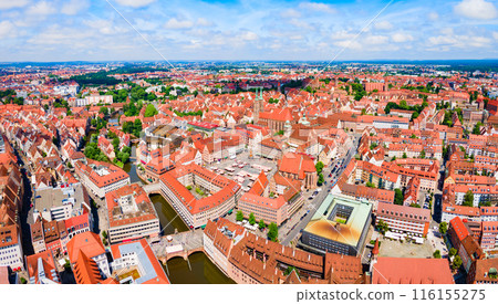 Nuremberg old town aerial panoramic view Nuremberg old town aerial panoramic view 116155275