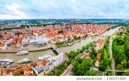 Regensburg city aerial panoramic view, Germany 116155305