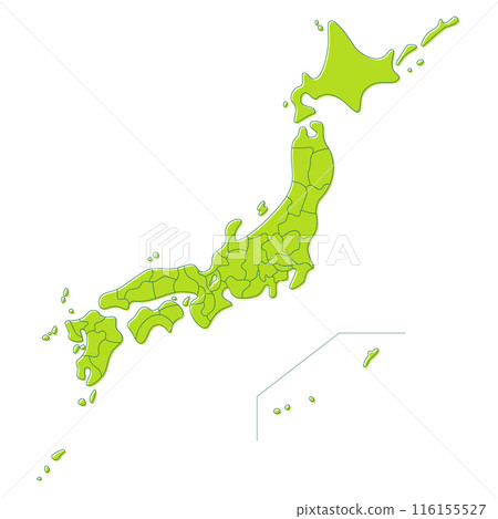 日本地圖,每個縣單獨圖層,手繪風格 日本地圖,每個縣單獨圖層,手繪風格 116155527