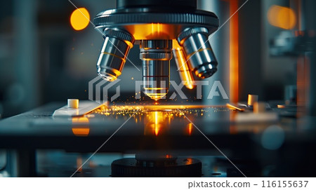 Modern advanced science research microscope biological chemical substances productive research 116155637
