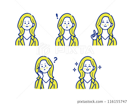 Young lady's facial expression set Young lady's facial expression set 116155747