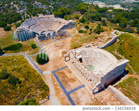 Patara ancient city aerial panoramic view, Turkey 116156016