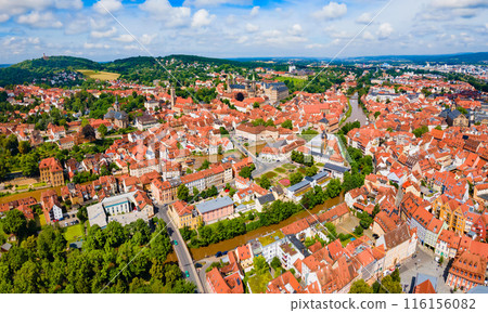 Bamberg old town aerial panoramic view Bamberg old town aerial panoramic view 116156082