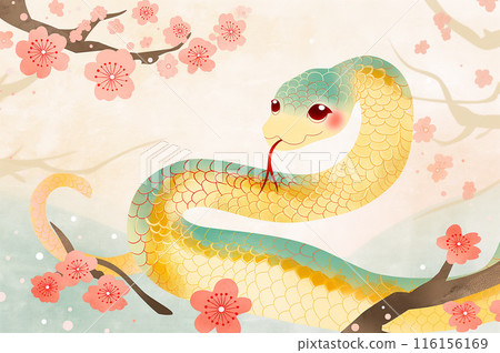 New Year's card material inspired by the Year of the Snake 116156169