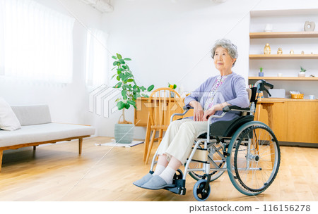 乘坐輪椅的資深婦女 116156278