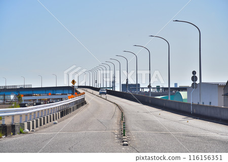 Aichi Prefecture: Nagoya cityscape - Ichisu Bridge over Nagoya Port Aichi Prefecture: Nagoya cityscape - Ichisu Bridge over Nagoya Port 116156351