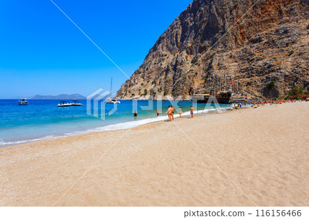 Butterfly Beach near Oludeniz village, Fethiye district in Turkey Butterfly Beach near Oludeniz village, Fethiye district in Turkey 116156466