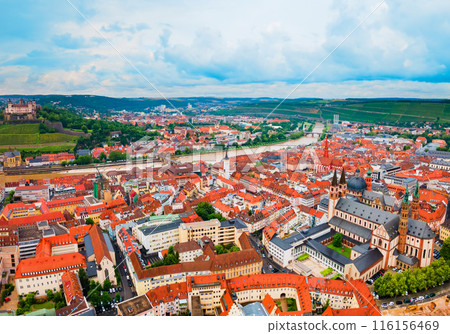 Wurzburg old town aerial panoramic view Wurzburg old town aerial panoramic view 116156469