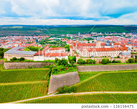 Marienberg Fortress aerial view in Wurzburg city Marienberg Fortress aerial view in Wurzburg city 116156475