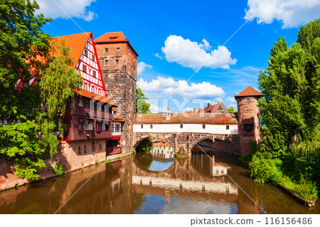 Nuremberg old town in Bavaria, Germany 116156486