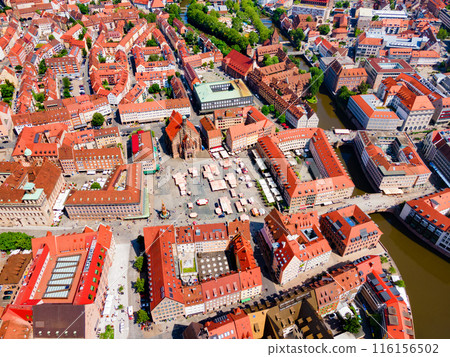 Nuremberg old town aerial panoramic view 116156502