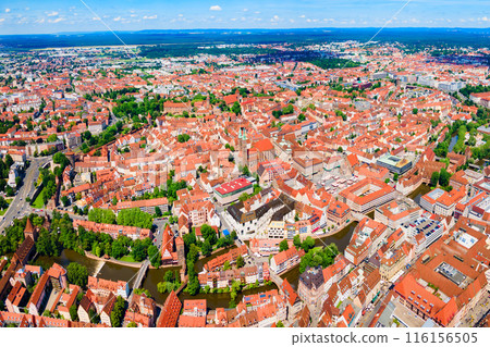 Nuremberg old town aerial panoramic view 116156505