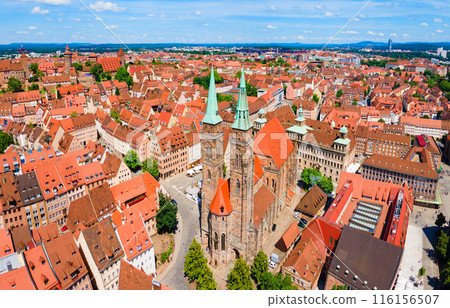Nuremberg old town aerial panoramic view Nuremberg old town aerial panoramic view 116156507