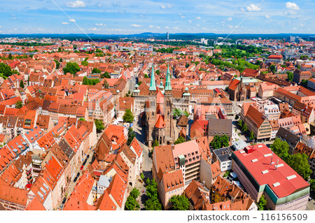 Nuremberg old town aerial panoramic view Nuremberg old town aerial panoramic view 116156509