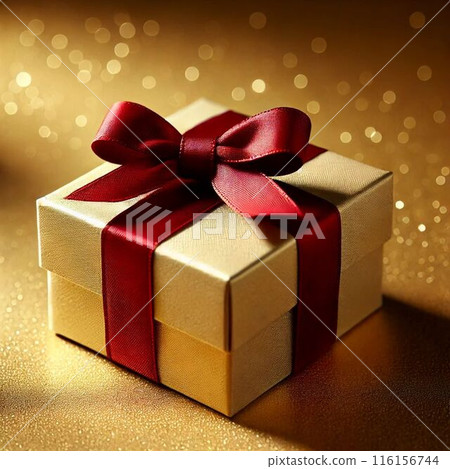 Red ribbon gift box 116156744