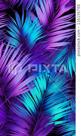 creative fluorescent color layout with tropical... - Stock Illustration ...