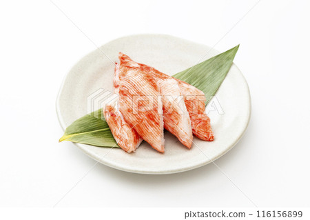 Crab sticks on white background Crab sticks on white background 116156899
