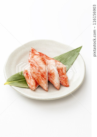 Crab sticks on white background Crab sticks on white background 116156903