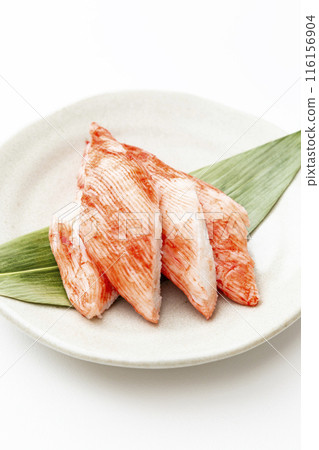 Crab sticks on white background 116156904