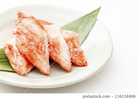 Crab sticks on white background Crab sticks on white background 116156906