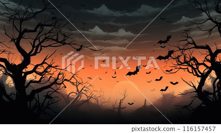 bats on spooky background, halloween concept 116157457