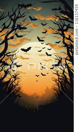 bats on spooky background, halloween concept 116157459