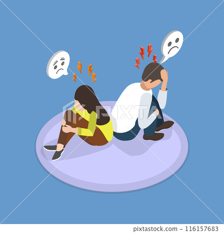 3D Isometric Flat Vector Illustration of Family Tension, Misunderstandings, and Miscommunications 3D Isometric Flat Vector Illustration of Family Tension, Misunderstandings, and Miscommunications 116157683