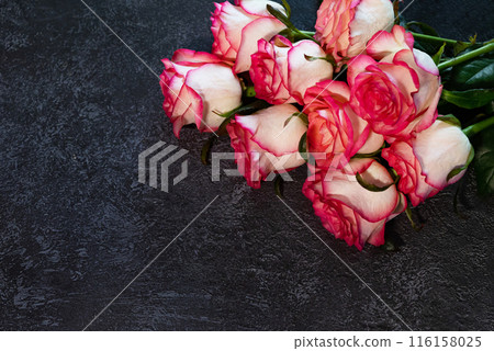 Valentine's Day. International Women's Day. Mothers day. Red hearts and craft gifts on a white wooden background. Copy space. 116158025