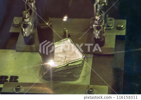 The additive 3D metal printing machine operation. 116158311