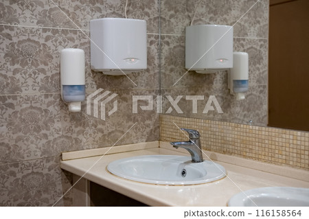 Interior of a modern toilet 116158564